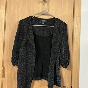 Dressbarn Black and Silver Women's Cardigan